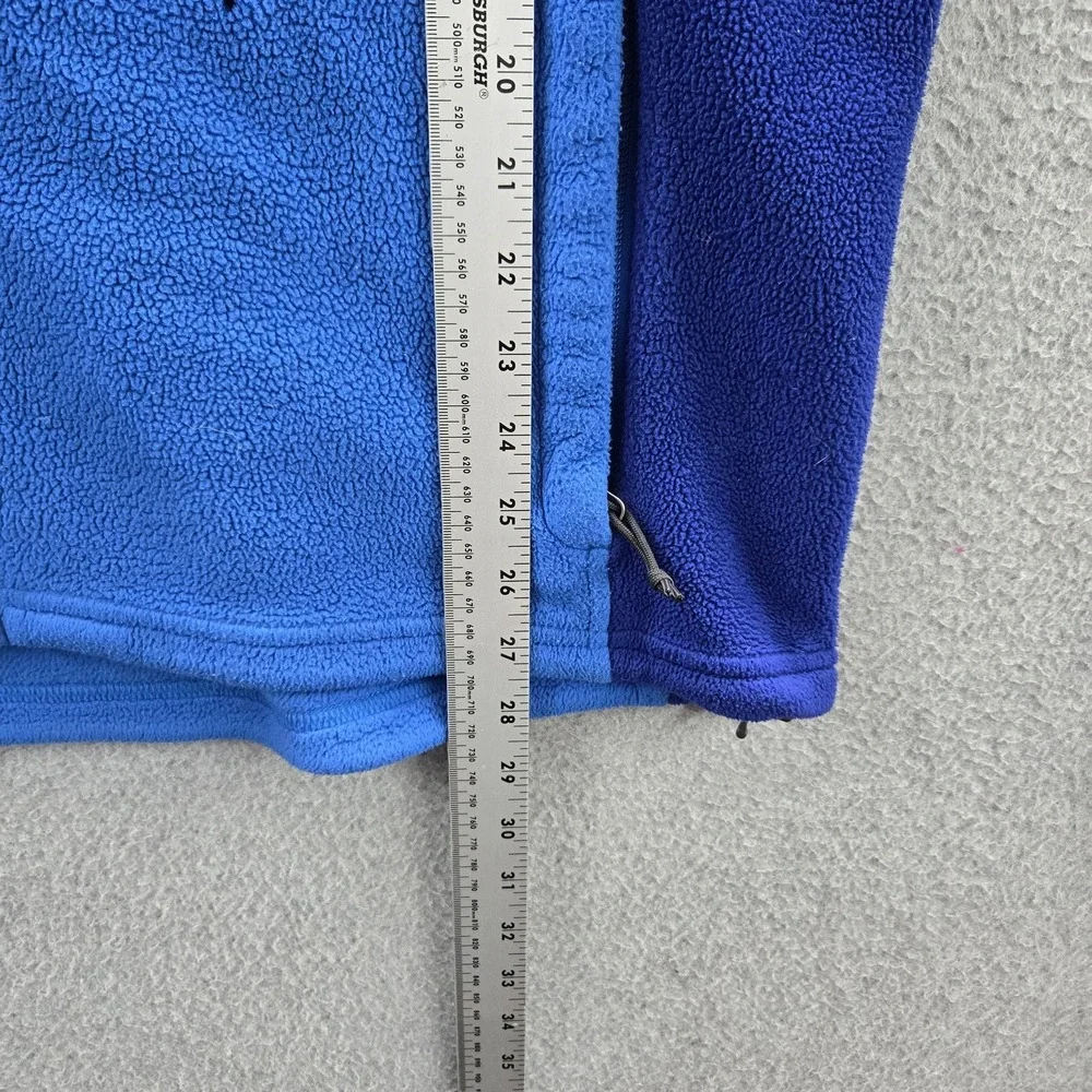 The North Face Men Jacket L Blue Fleece Activewear Logo Zipper Long Sleeve READ